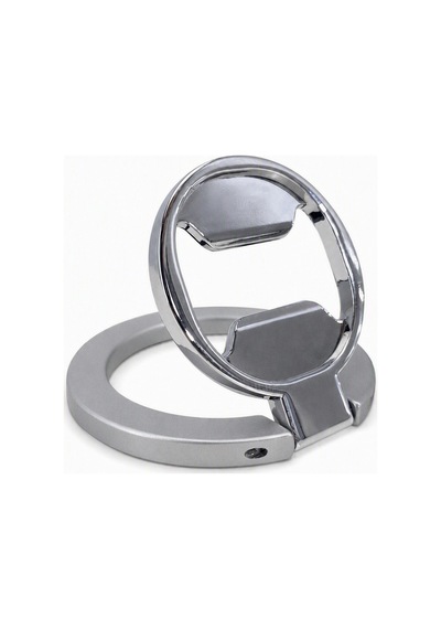 Zore Paris M10 Magnetik Standlı Şişe Açacaklı Ring Telefon Tutucu Gümüş