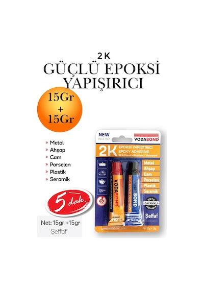 2k Güçlü Epoksi Yapıştırıcı Şeffaf Çift Bileşenli Metal Plastik Cam Ahşap Mermer Hızlı Yapıştırma Tamir Macunu Oto Sanayi Ev Tipi Çok Amaçlı Yapışkan Kuvvetli Dekoratif 15+15 Gr İran Yapıştırıcı 2k Güçlü Epoksi Yapıştırıcı Şeffaf Çift Bileşenli Metal Plastik Cam Ahşap Mermer Hızlı Yapıştırma Tamir Macunu Oto Sanayi Ev Tipi Çok Amaçlı Yapışkan Kuvvetli Dekoratif 15+15 Gr İran Yapıştırıcı