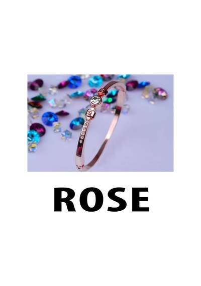 Rose Renk Büyük Taşlı Kelepçe Bileklik 761 Çok Renkli