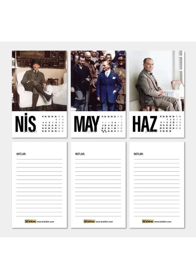 2027 Atatürk Takvimi Haftalık Planlayıcı Masa Takvimi Kraft