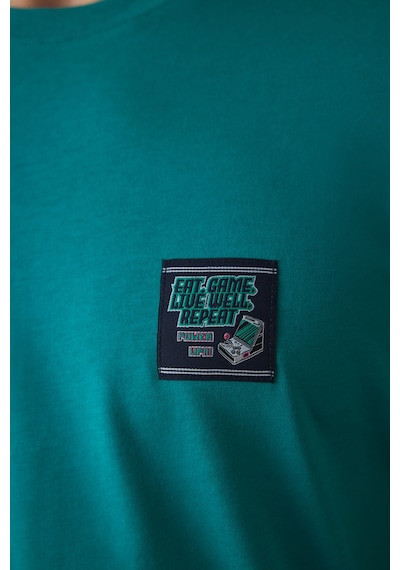 Penti Erkek Super Slogan Baskılı Bisiklet Yaka Pamuklu Pijama Takımı Çok Renkli