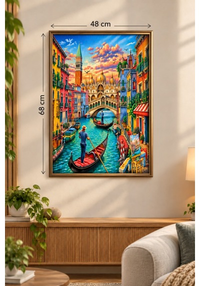 1000 Parça Venedik Sokaları Puzzle 48 X 68 Cm Yüksek Baskı Kaliteli Eğlenceli Puzzle
