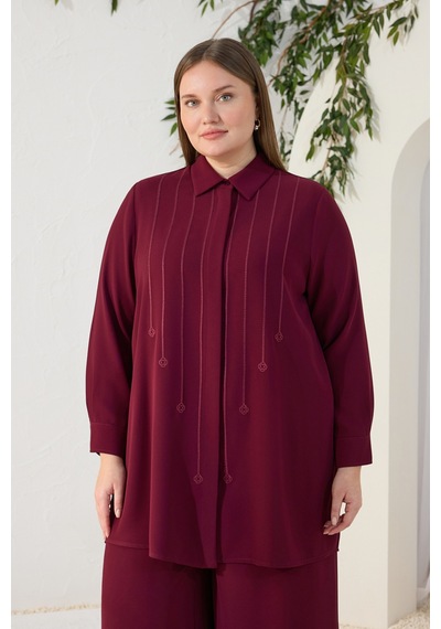 Aker Bordo Nakışlı Takım Bordo Bordo