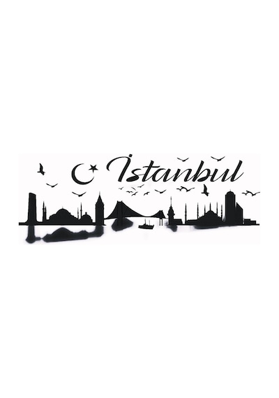 İstanbul Silueti Temalı Sticker Tip 2 20 X 8 Cm
