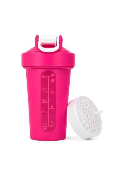 Just Shaker 550 Ml Ölçekli Ve Sızdırmaz Kapaklı Protein Shaker 2'li Set Pembe+mavi Pembe-mavi