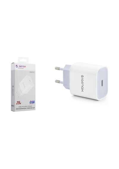 Genax Gnx010 Type-c Pd Şarj Adaptörü 25w Beyaz