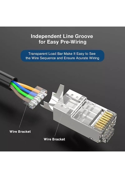 Primex Q-J7100M Cat7 Metal Konnektör Rj45 Cat7 Jack + Ayraç 100 L