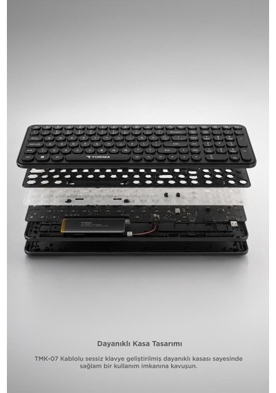 Özel Seri Bileşen Masaüstü Kablosuz Q Klavye Mouse Seti Tmk07 Siyah
