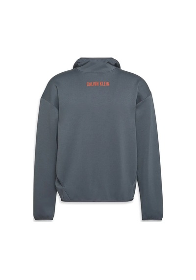 Calvin Klein Hoodıe Gri Erkek Kapüşonlu Sweatshirt