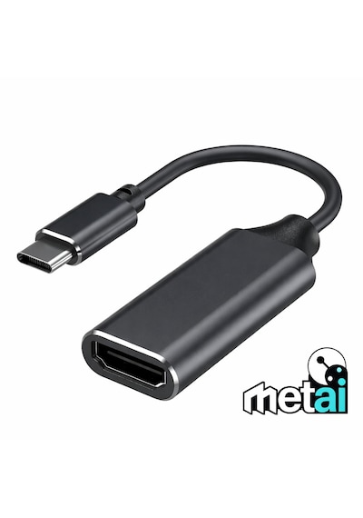 Metai 4k Ultra Hd Usb-c To Hdmı Dönüştürücü Adaptör Type-c Görüntü Aktarıcı Kablo Thunderbolt 3/4 Apple Uyumlu MacBook , Laptop, Telefon Ve Tablet İçin
