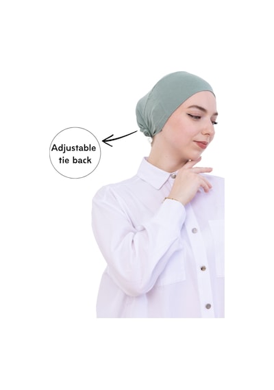 Modish Group Pratik Bone Pamuklu Tesettür İç Bone, Başörtüsü İçin Hazır Viskon Şapka, Namaz Günlük Kullanım İçin Açık Yeşil