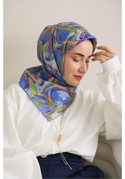 Silk Home Twill İpek Eşarp 11501-01 Mavi