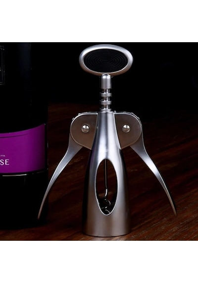 Mallart Premium Kanatlı Şarap Açacağı Tirbuşon, Siyah Metal Gövde, Ergonomik Tasarım Diğer