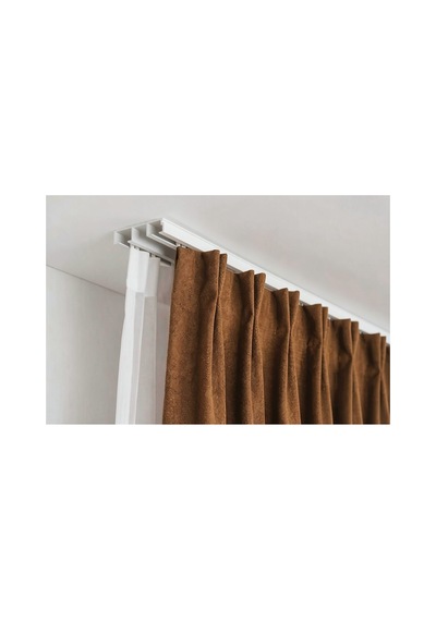 Alüminyum İki Kanallı Metal Perde Kornişi - Ultra Dayanıklı İkili Korniş 110cm - 857311665 110cm