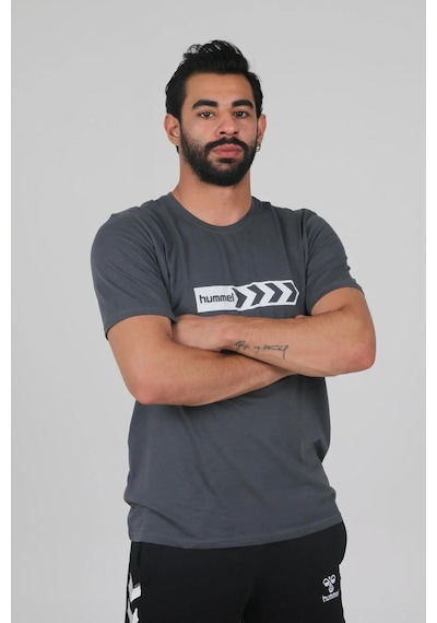 Hummel Armın Coton Basıc Logo T-shırt S/s Baskılı T-shırt Antrasit
