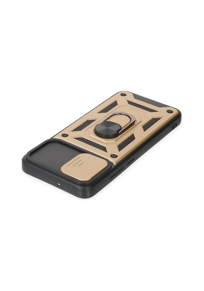 Samsung Galaxy Uyumlu , A03 Kılıf Pars Lens Yüzüklü Silikon - Gold