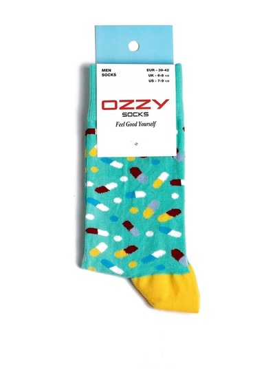 Ozzy Socks Pills Desenli Çorap Çok Renkli