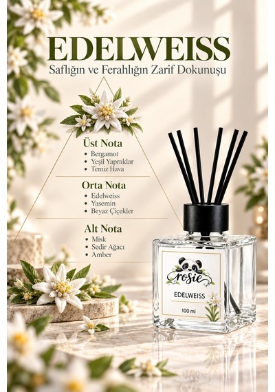 Rosie Edelweiss Çiçeği 7'li Çubuklu Oda Kokusu Seti 7 X 100 Ml Zarif Çiçeksi Dokunuş Çiçek