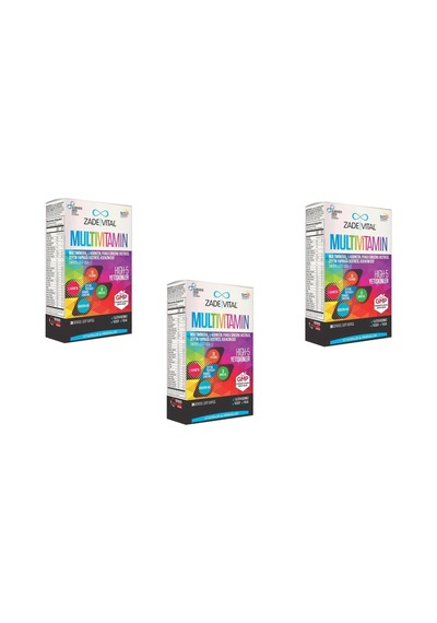 Zade Vital Multivitamin Bitkisel 30 Kapsül 3 Adet