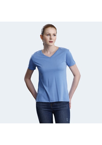 Slazenger PERICAS Kadın V Yaka Mavi Tişört