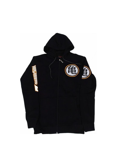 Dragon Ball Z Fermuarlı Kapüşonlu Sweatshirt Siyah Çok Renkli