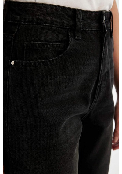 Defacto Relax Fit Yüksek Bel Bilek Boy Jean Pantolon C6387ax24aunm40 Siyah