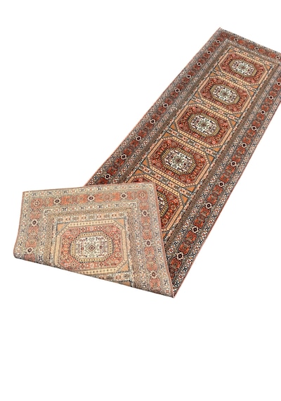 Saray Halı Klasik Yolluk 412-g 72x270 Kiremit Krem %100 Yün Yolluk Kiremit