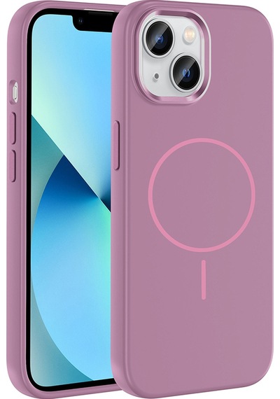 Nourthkiingdom Apple Uyumlu iPhone 15 Kılıf M-safe Şarj Özellikli Metal Kamera Çerçeveli Nrtk Edi Silikon Kapak - Mor Mor