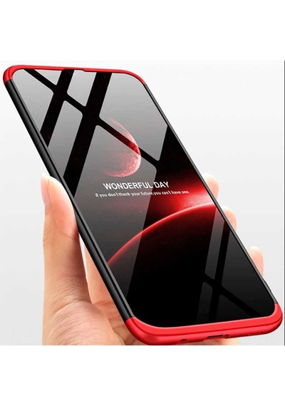 Galaxy A10 Kılıf Zore Ays Kapak Siyah-Kırmızı
