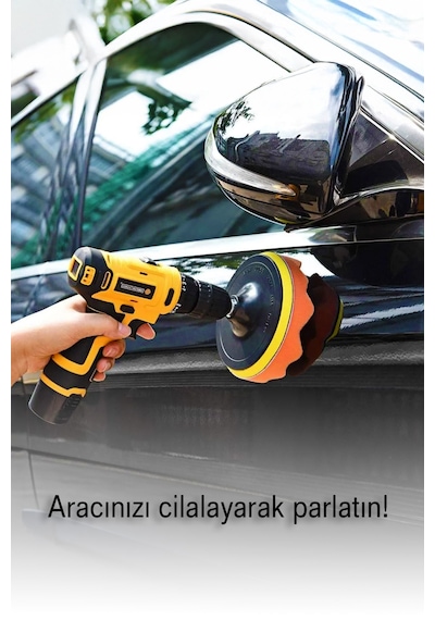 Batcell MK-75 Oto Araç Araba Pasta Cila Polisaj Süngeri Keçesi Pedi 11 Parça