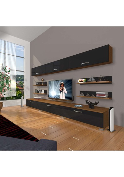Decoraktiv Eko 8y Slm Tv Ünitesi Tv Sehpası Ceviz - Siyah