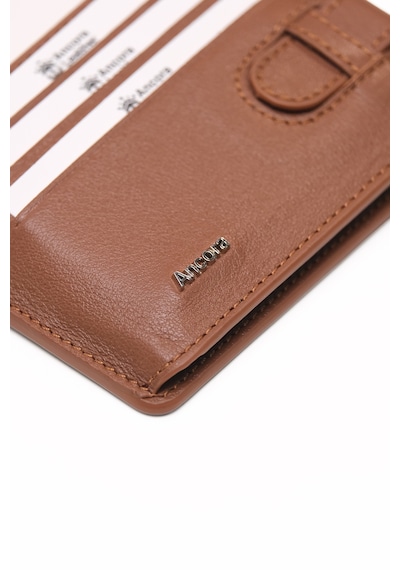 Ancora Leather Hakiki Deri-minimal Tasarım Kartlık-26205-kişiye Özel İsim Baskılı Taba