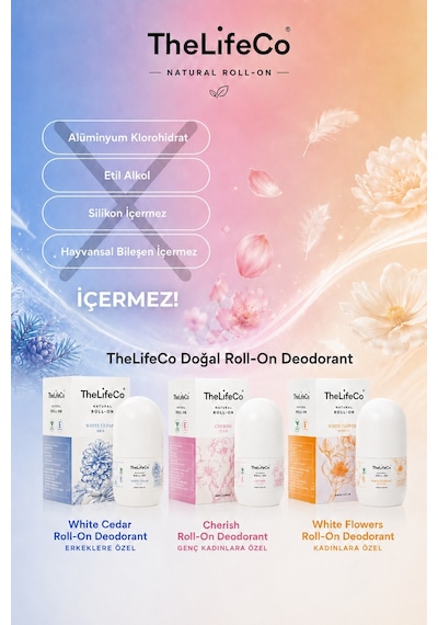 The Lifeco White Cedar + White Flowers Roll-On Deodorant 2 x 60 ML