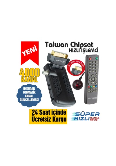 Mini Scart Uydu Alıcısı Hızlı Kanal Geçişli Kanallar Yüklü Hazır