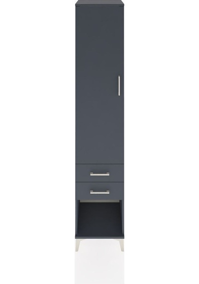 Hyperion Dolap 2 Raflı 2 Çekmeceli Tek Askılı 44x44x221 Antrasit-antrasit Antrasit