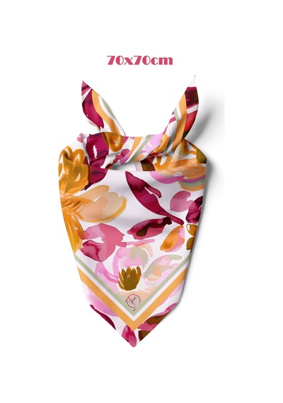 Sonbahar Esintisi Desen 70 70cm Bandana/fular Çok Renkli