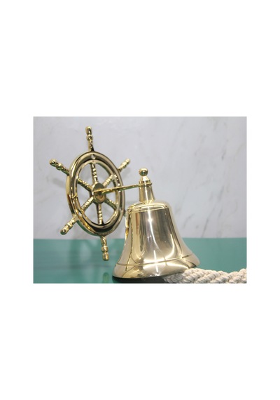 4 Adet Dümenli Pirinç Duvara Asmalı Çan Duvar Askılı Kapı Çanı, Wall Bell, Door Bell, Model 4141