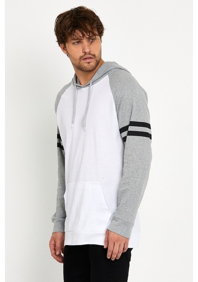 Kapşonlu Kol Baskılı Unisex Sweatshirt