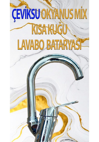 Okyanus Mix Kısa Kuğu Lavabo Bataryası Krom