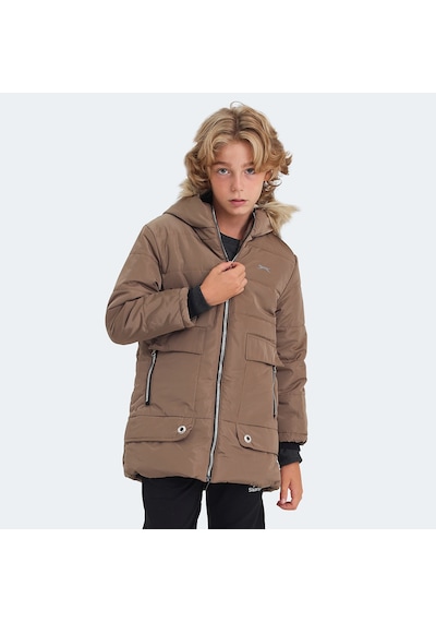 Slazenger CAMELIA Çocuk Kapüşonlu Bej Mont & Kaban