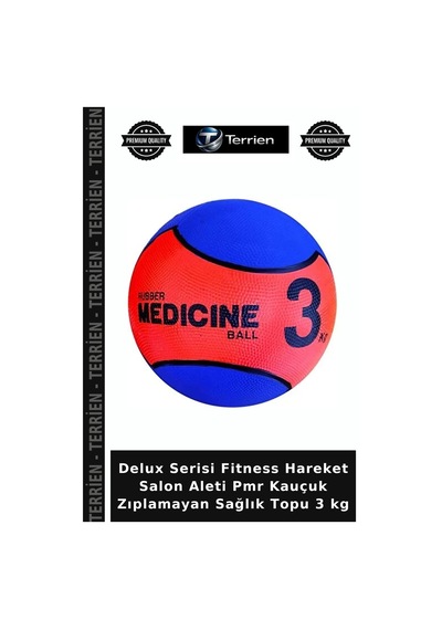 Delux Serisi Fitness Hareket Salon Aleti Pmr Kauçuk Zıplamayan Sağlık Topu 3 Kg Çok Renkli