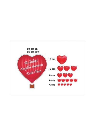 Sevgililer Günü Cam Sticker Yapışkanlı