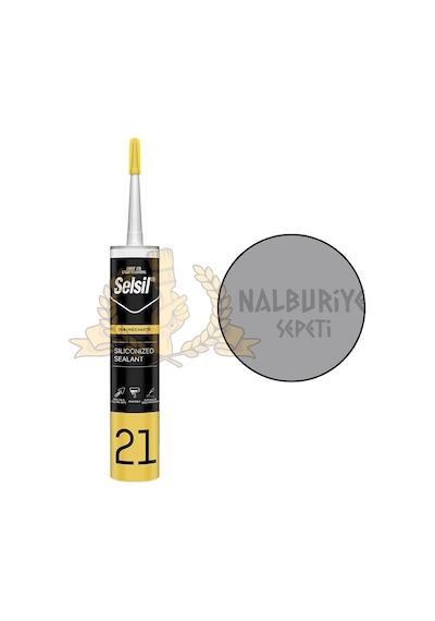 Selsil Silikonize Mastik GRİ 500 gr. Gri Gri