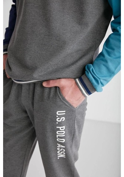 U.s. Polo Assn. 18718 Erkek Yuvarlak Yaka Pijama Takımı 001