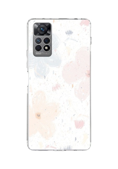Redmi Note 12 Pro 4g Uyumlu Pastel Soyut Çiçek Ve Leke Desenli Baskılı Silikon Kılıf Renkli