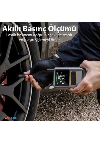 Zhltools St-5528 Dijital Basınç Göstergeli Oto Lastik Şişirme Pompası Hava Kompresörü