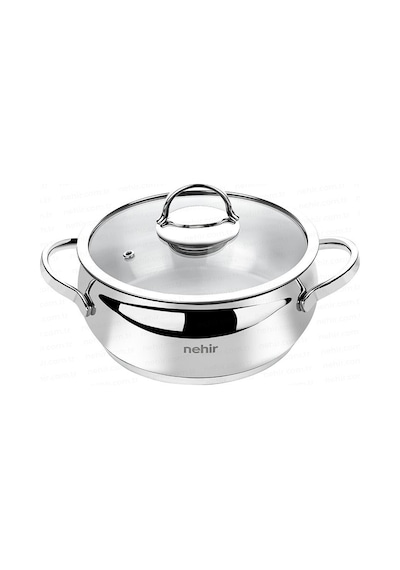 Nehir Silver 16 Cm Derin Tencere - Paslanmaz Çelik Tencere Gri