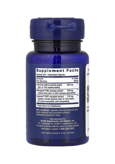 Quick Brain Nootropic, Lutein Zeaxanthin Gotu Kola Bacopa 30 Vejetaryen Kapsül