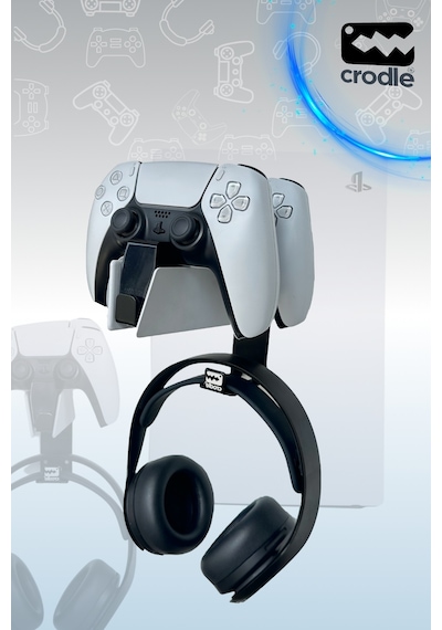 Ps5 Dualsense Şarj Istasyonu Için Duvar Standı Joystick Konsol Tutacağı Ve Kulaklık Standı