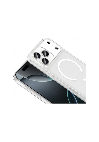Apple Uyumlu iPhone 17 Pro Kılıf M-safe Şarj Özellikli Şeffaf Kamera Çerçeveli Porto Kılıf Şeffaf